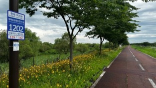 평택시 사진제공 - 오성강변 자전거도로 기초번호판.jpg