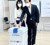 [6.1지방선거] 국민의힘 오세훈 서울시장 후보, 사전투표 첫 날 투표 마쳐